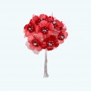 2" Diameter Satin Flower with Crystal 12X12 | Coral